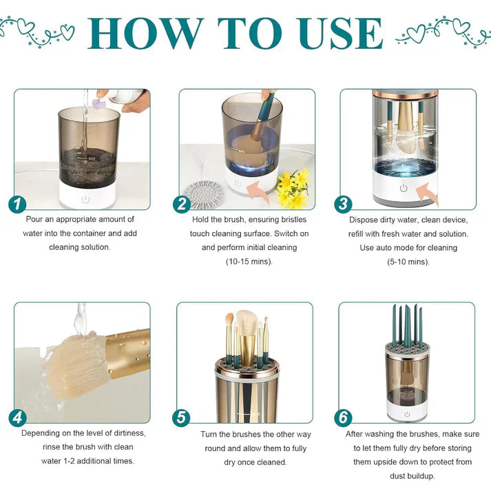 💧30-second Automatic Makeup Brush Cleaner for Ageless Skin & Pristine Makeup